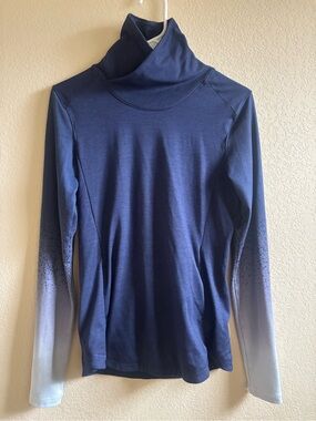 CALIA by Carrie Underwood Navy Ombre Turtleneck Long Sleeve Top